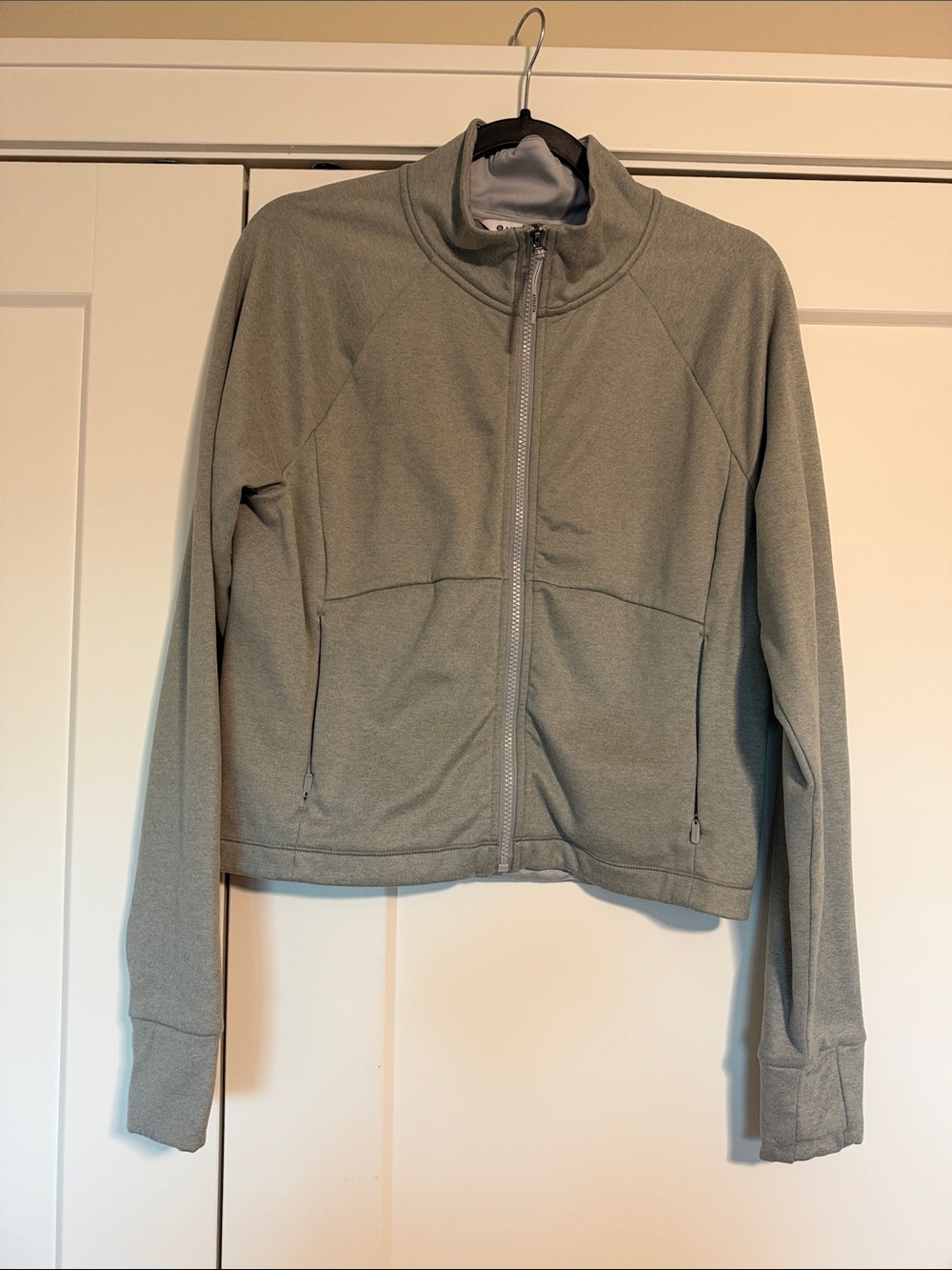 Athleta Gray cropped  Full-Zip Fleece